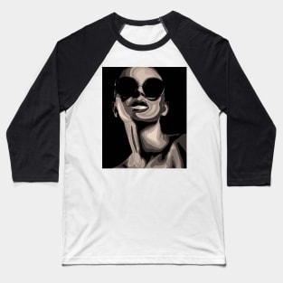 Unknown Stylish Girl in Sunglasses vector portrait Baseball T-Shirt